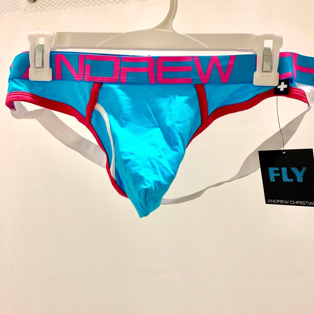 Andrew Christian Fly Brief Jock Blue/Pink